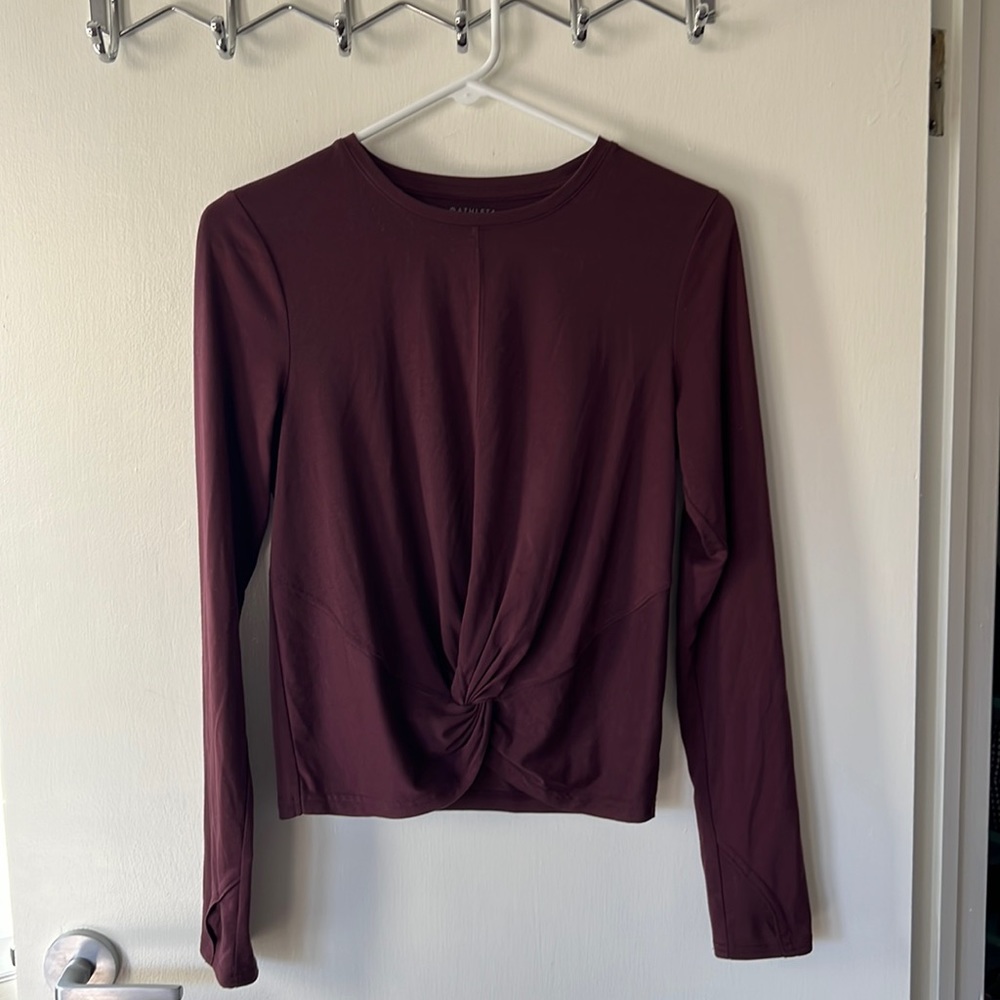 Athleta burgundy long sleeve top